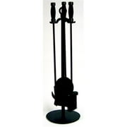 Uniflame 4-piece Black Wrought Iron Fireplace Tool Set With Classic Handles