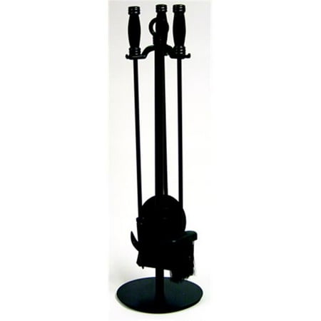Uniflame 4-piece Black Wrought Iron Fireplace Tool Set With Classic Handles