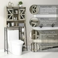 thumbnail image 4 of Over The Toilet Storage Cabinet, Farmhouse Storage Cabinet Over Toilet with 2 Sliding Barn Door，Home Space-Saving Toilet Rack, for Bathroom, Restroom, Laundry.(Grey), 4 of 6