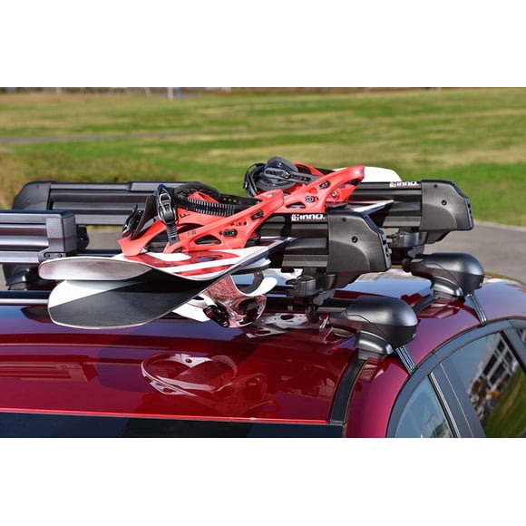 INNO Racks Ski Carrier - Roof Rack Kit INA951 Holds Up to 6 Fat Skis Or 4 Snowboards; Non-Locking; Black; With Mounting Hardware