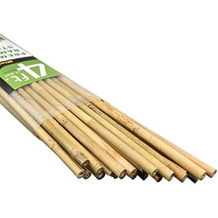 Natural Bamboo Stakes 4 Feet, Eco-Friendly Garden Stakes, Plant Stakes Supports Climbing for Tomatoes, Trees, Beans, 25 Pack