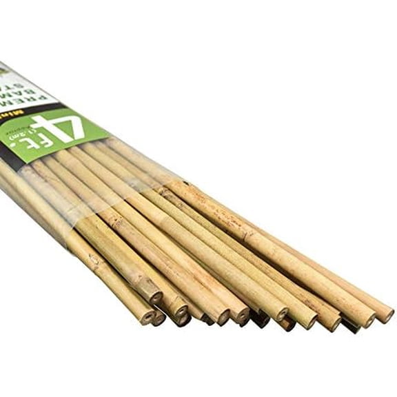 Natural Bamboo Stakes 4 Feet, Eco-Friendly Garden Stakes, Plant Stakes Supports Climbing for Tomatoes, Trees, Beans, 25 Pack