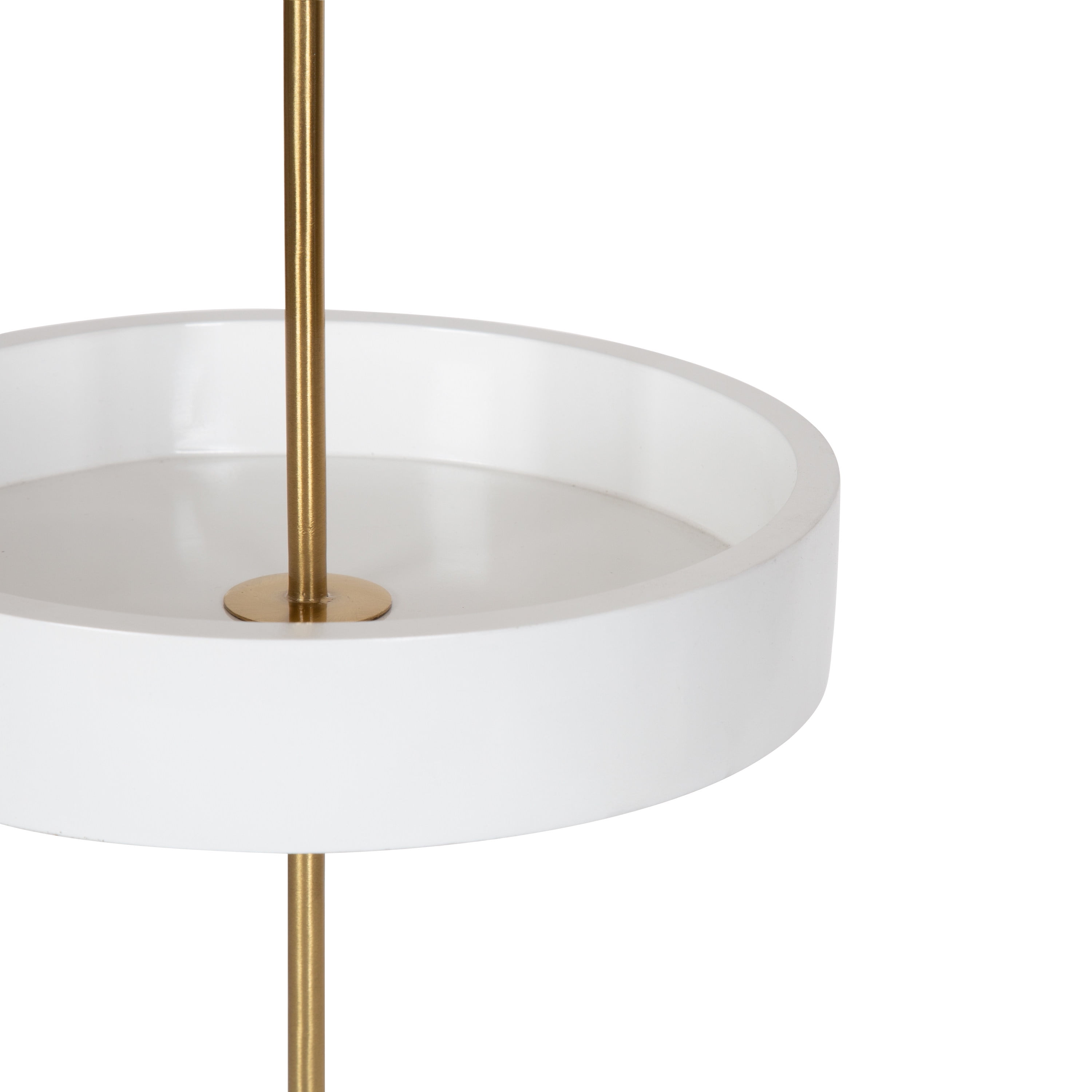Kate and Laurel Lipton Modern Two Tier Tray, 13 x 13 x 20, White and Gold, Glam Decorative Tray