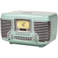 thumbnail image 2 of Crosley CR612B-AB Corsair Radio AM/FM Bluetooth de mesa con reproductor de CD y reloj despertador dual, azul aguamarina, 2 of 5