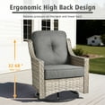 thumbnail image 4 of Ovios 3 Piece Outdoor Patio Bistro Set All-Weather Wicker Swivel Chairs High-Back Sectional Conversation Furniture for Backyard, Porch, or Garden, 4 of 8