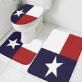 thumbnail image 3 of Blue Red White Texas Flag with Star,Bath Mat 3 Piece Bathroom Rug Set,Minimalistic Geometric Stripe Non Slip Bath Rug Contour Mat and Toilet Lid Cover,Absorbent Shower Mats Bath Rugs and Mats Sets, 3 of 8