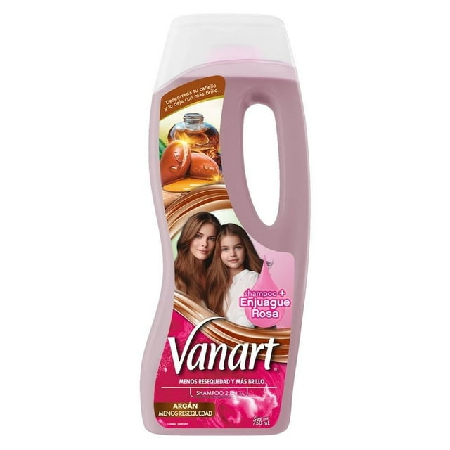 Shampoo Vanart Enjuague Rosa 2en1 Argán menos resequedad 750ml