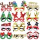thumbnail image 3 of Gafas navideñas con purpurina, monturas de gafas para fiestas navideñas, accesorios de decoración navideña, gafas de disfraces para fiestas navideñas, 3 of 4