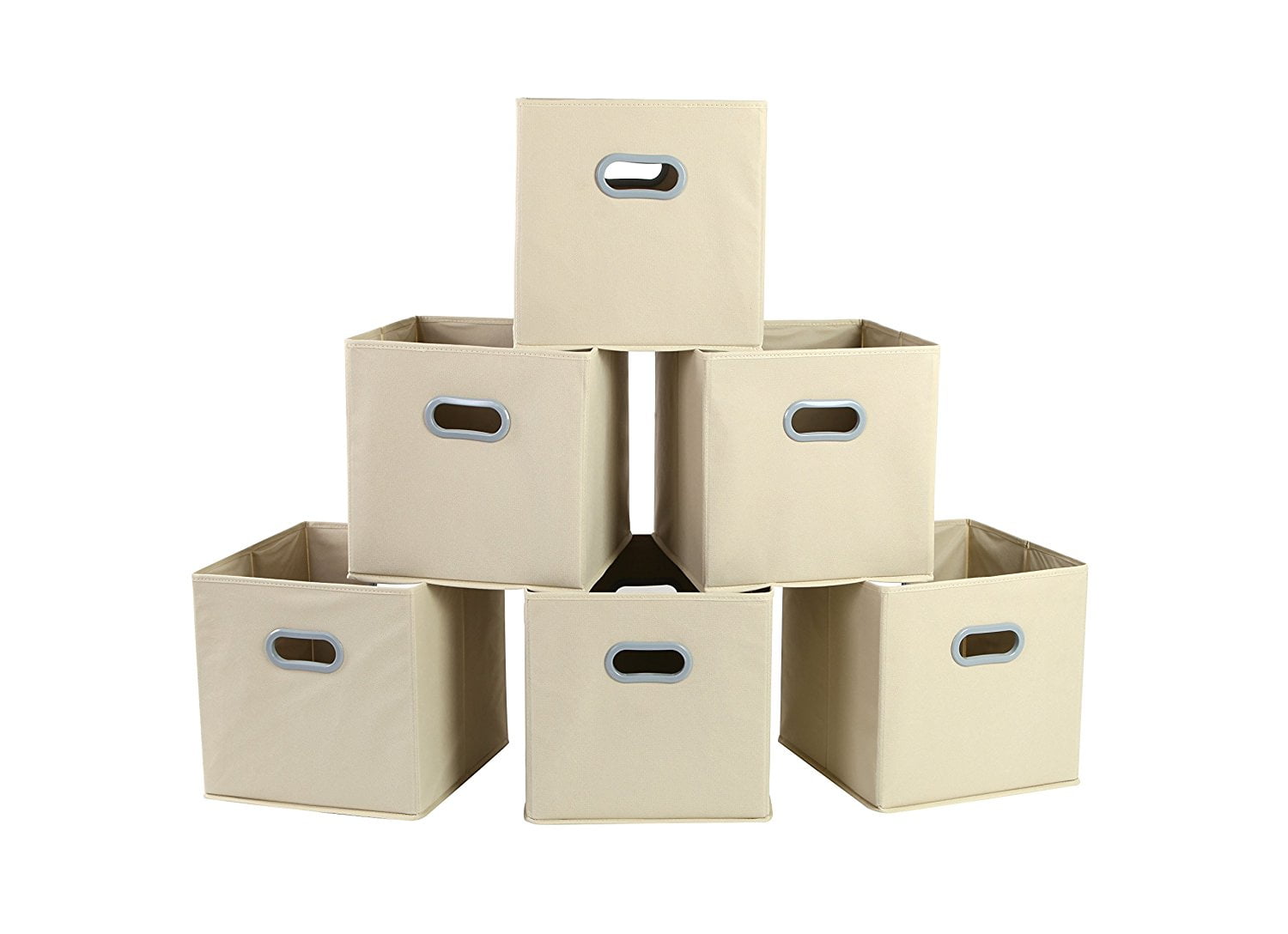 12-Inch Cube Foldable Cube Storage Bin with Handle 6 Pack Black 