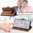thumbnail image 4 of Case for Google Pixel 6A Cover Leather Wallet Folio Case Book Design Flip Magnetic Closure - Brown, 4 of 5