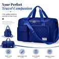 thumbnail image 3 of DAKIMOE Travel Duffle Bag for Women Large Weekender Bags Carry on Gym Duffel Bag with Wet Pocket/Shoe Compartment Waterproof Overnight Tote for Plane Hospital Sports Yoga Business Trips, Royal Blue, 3 of 11