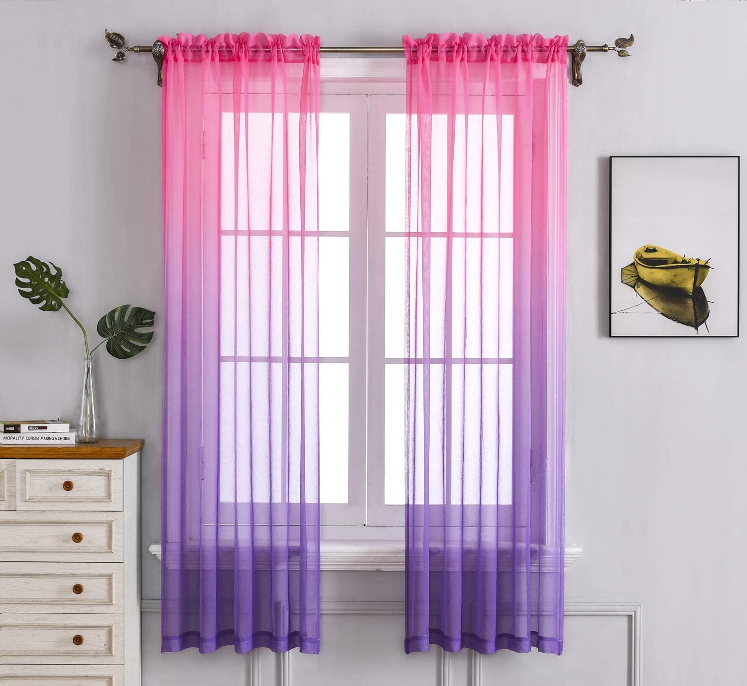 Voile Sheer Curtain Customise Bedroom Window Home Diy Children Kids Room Drape 
