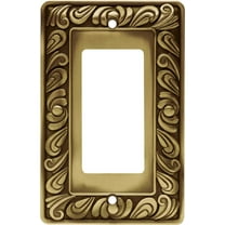 Franklin Brass Paisley (1-Pack) Decorative Light Switch Cover Tumbled Antique Brass 1-Gang Decorator/Rocker Wall Plate Electrical Outlet Guard 64047