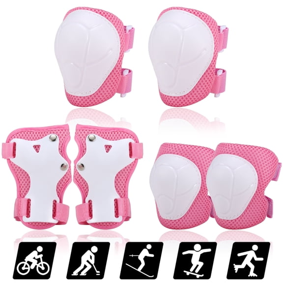 Protective Gear,Kids Pads With Wrist Knee Pads Set 6 In Wrist Children Safety In 3 Kit Siuke
