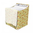 thumbnail image 3 of Summer Washer Cover, Pattern with Watermelon Slices Roller Skates and Ice Cream, Decorative Accent for Laundromats, 29" x 28" x 40", Pastel Yellow Multicolor, by Ambesonne, 3 of 3