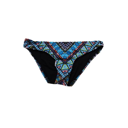 Bar Iii Blue Multi Tribal Printed Cheeky Hipster Bikini Bottom L
