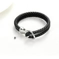 thumbnail image 6 of 316L stainless steel Cremation Urn Bracelet for Ashes for Women Men Memorial Urn Jewelry Stainless Steel Braided Leather Wristband Cuff Bangle Keepsake, 6 of 7