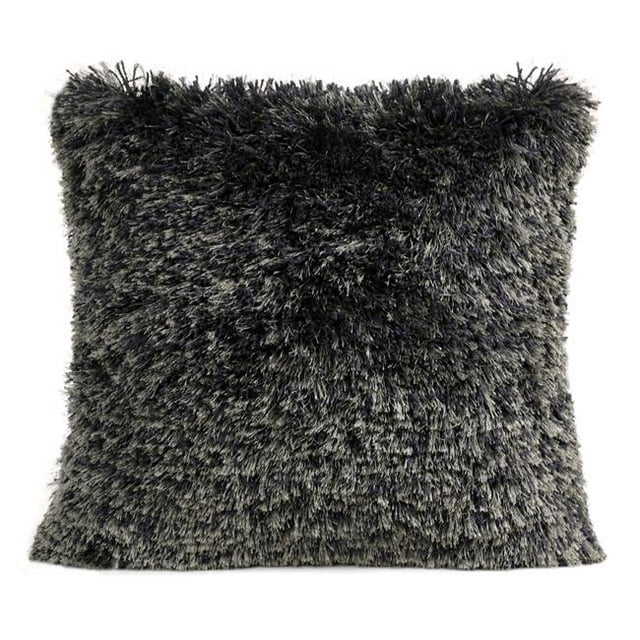LR Home PILLO07523DGYFFPL Dark Gray Shag Square Throw Pillow - 20 x 20 in.