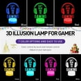 thumbnail image 4 of Can't Hear You I'm Gaming Night Light for Boys Girls, 3D Illusion Lamp Wireless Headphones with 7 Color Changing, Touch & Remote, Gamer Gifts Gaming Decor Men Room Birthday Christmas Party Supplies, 4 of 7