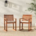 thumbnail image 2 of Modern Slat Back Solid Wood Dining Chairs (Set of 2) - Brown, 2 of 5