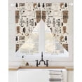 thumbnail image 2 of Coffee Swag Valances for Windows, Brown Beans Cup Dessert Drink Monochrome Rod Pocket Sheer Valances for Large Windows, Swag Toppers Light Filtering for Kitchen Living Room 2 Panels 36''x63'', 2 of 6
