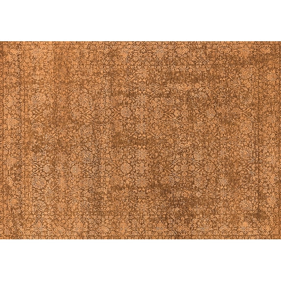 Ahgly Company Indoor Rectangle Oriental Orange Industrial Area Rugs, 2' x 4'