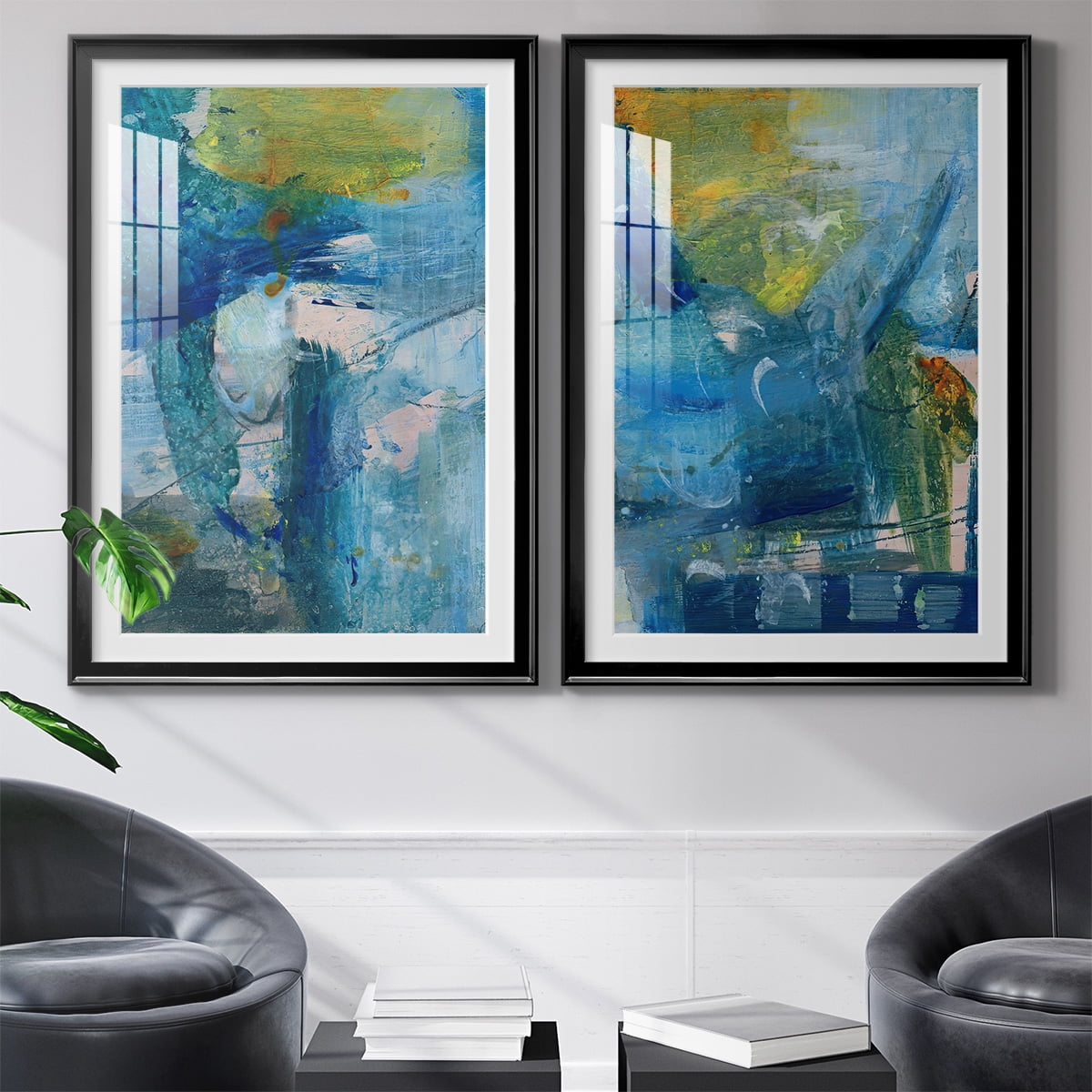 Wexford Home Spring Winds III Premium Framed Print, 22.5" x 30.5" - Ready to Hang, Black (Set of 2)