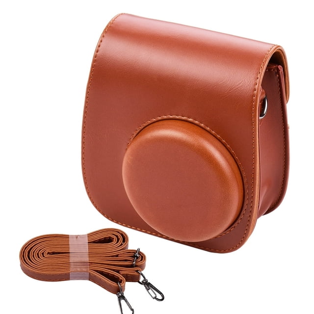 HLONK Portable Instant Case Bag Holder PU Leather with Shoulder Strap Compatible with Fujifilm Instax