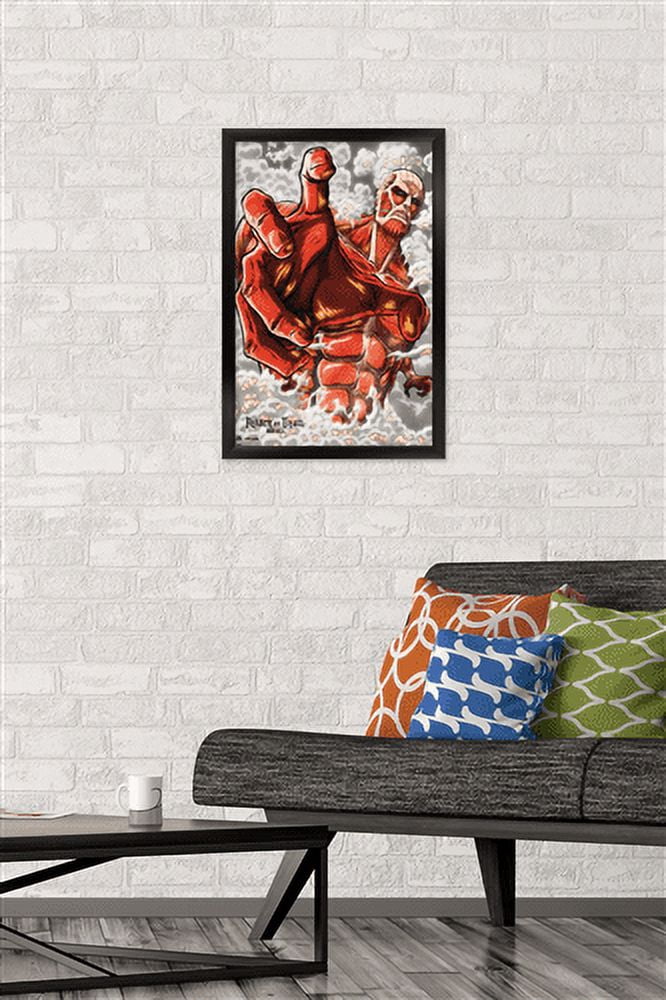 Attack on Titan: Season 2 - Armored Titan Wall Poster, 14.725" x 22.375", Framed