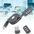 thumbnail image 2 of BQBQERT Portable USB2.0 Charging Hubs 1.1M Retractable Cable 3 Port Adapters For PC, 2 of 8