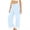 Blue, variant on Women's Lace Trim Wide Leg Pants Elastic Waist Soft Sleepwear Bottoms with Pockets Loose Fit Home Wear Casual Relax Pants for All Season Pantalones de Pijama con Encaje