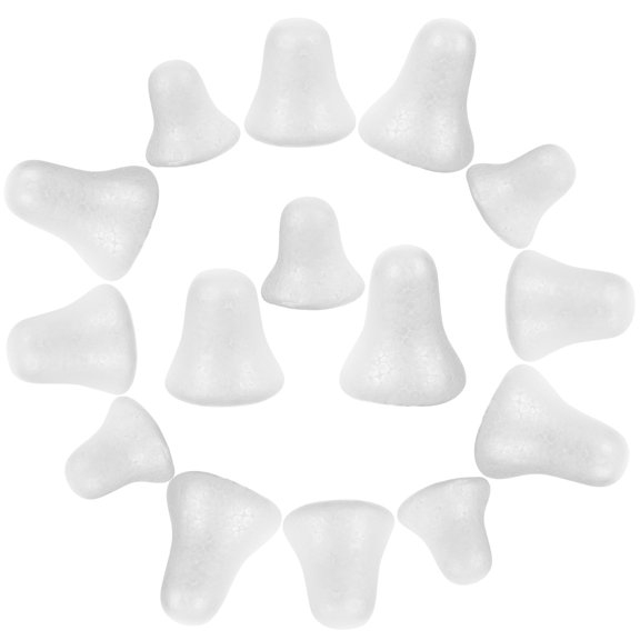 RENACLIPY 30pcs White Polystyrene Bell Shaped Craft Ornaments for Christmas Holiday Decorations and Crafts