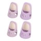 thumbnail image 4 of Qukaim Protector de dedos de silicona para dedal, 4 unidades, color morado, protector elástico para punto de cruz, bordado, dedal de costura a mano, acolchado, tejido, 4 of 5