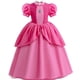 thumbnail image 5 of Vestido de princesa melocotón para niñas, disfraz de Barbie de película rosa, trajes de actuación en el escenario, ropa de fiesta de cumpleaños de carnaval para niños, 5 of 5