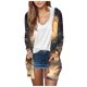 thumbnail image 1 of Cárdigan para mujer, blusa informal de manga larga con estampado y bolsillo, cárdigan con capucha, abrigo holgado de algodón de imitación para mujer, 1 of 4
