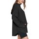 thumbnail image 2 of Sudadera con Capucha Extragrande para Mujer con Cremallera un Cuarto Estilo Túnica Ideal para Otoño e Invierno Ropa para Adolescentes, Estilo Preppy Negro L, 2 of 10