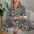thumbnail image 5 of KLL Bicycles Parts Print Women's Long Sleeve Pajamas with Pants Sleepwear Loungewear 2 Set-X-Large, 5 of 7