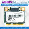 thumbnail image 2 of Tarjeta WiFi AR5B22 AR9462 + Antenas internas 300 Mbps 2.4G/5G Banda dual BT4.0 Mini adaptador WiFi PCl-E para Windows 7/8/10, 2 of 7