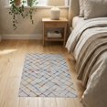 thumbnail image 3 of ODIKA 2'x3' Multicolor Abstract Striated Design Washable Throw Rug Dynamic Geometric Pattern with Unique Flair for Hallway, Study Room, Non-Slip Low Profile, Flatwoven, 3 of 7