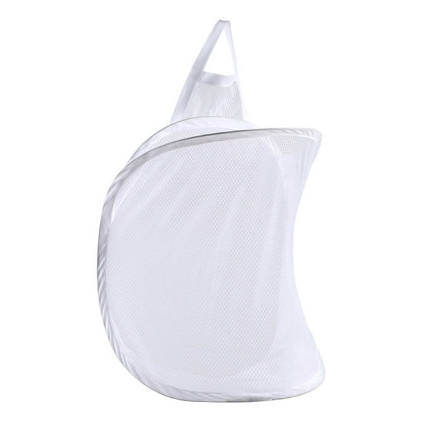 Cesto de ropa sucia plegable Bearachild bolsa de malla organizador de juguetes diversos con asa blanco