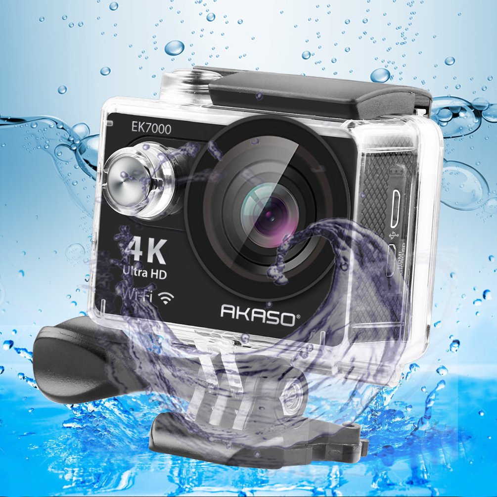 AKASO 4K WIFI Sports Action Camera Ultra HD Waterproof DV Camcorder 12MP 170 Degree Wide Angle, Black (EK7000) - image 4 of 6