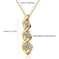 thumbnail image 7 of APSVO 14K Gold Plated Cubic Zirconia Necklace for Women Dainty Simple 3 Stones Twisted Women Necklaces Pendant Chain Bridesmaid Jewelry Easter Basket Stuffers Gifts, 7 of 7
