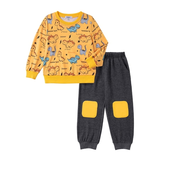 Arshiner Boys Pant Sets Long Sleeve Shirts and Pants Crewneck Sweatshirt for Fall Winter