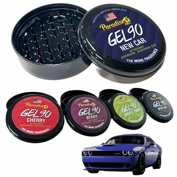 4 Paradise Gel Air Freshener 90 Days Lasting Aroma Car Fragrance Assorted Scents