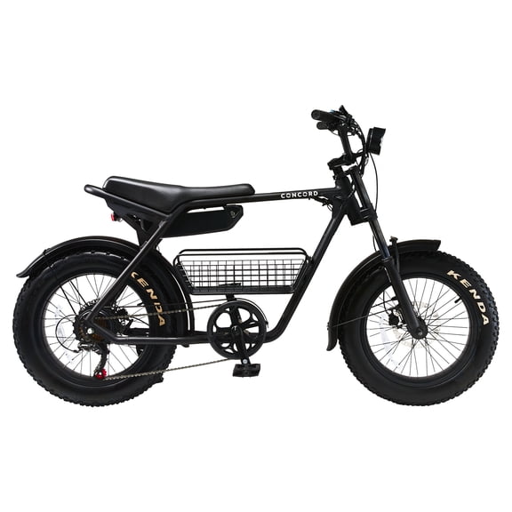 Concord Bikes Voltic 20 in Electric Moto Bike, 48V, Class 2, Black, Fits Riders 5 ft 2 in-6 ft 2 in, Adult, Unisex