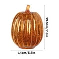 thumbnail image 3 of Sulaicai Glass Pumpkin with Lights, Lighted up Glass Pumpkins for Fall Halloween Thanksgiving Decorations Battery Operated, Gold, 5.5x7.6 inch, 3 of 7
