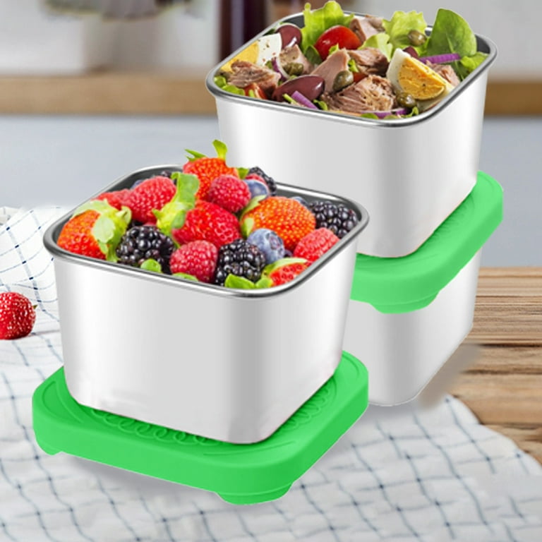 Stainless Steel Snack Containers for Kids, 3 Pack Stackable Snack  Containers for Toddlers, 6 Oz Portable Kids Lunch Box Containers with  Leakproof