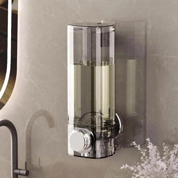 Dispensador de jabón con ventosa, dispensador de jabón para ducha de montaje en pared de 16 oz/450 ml, dispensador de champú y acondicionador sin taladro para baño, dispensador de jabón para fregadero