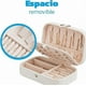 thumbnail image 5 of Alajero Organizador de Joyas para Anillos, Collares, Relojes, Pulseras y Aretes, Organizador de Joyeria para Viaje Impermeable de Cuero, Interior de Terciopelo (4 Piezas/Blanco), 5 of 6
