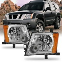 AKKON - Fit 2005-2015 Nissan Xterra 05-15 OE Style Halogen Type Headlight Headlamp Assembly Chrome Housing Driver - Passenger Replacement